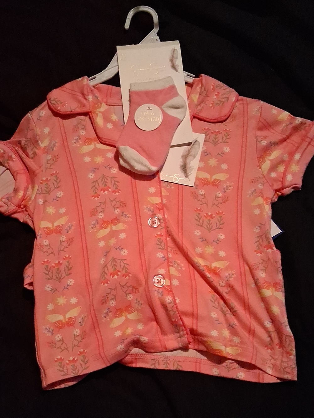 Jessica Simpson Coral Pink Floral Button-Front Shirt